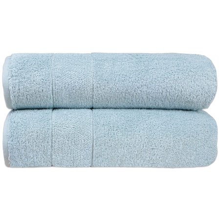 Arkwright Home Aston & Arden Turkish Solid Bath Towel 30x60 Sterling Blue (2pk) BT-TS-3060-18-SBL